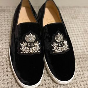 Christian Louboutin - Logoboat Black Velvet Sneakers